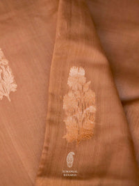 Handwoven Coffee Brown Banarasi Cotton Silk Saree