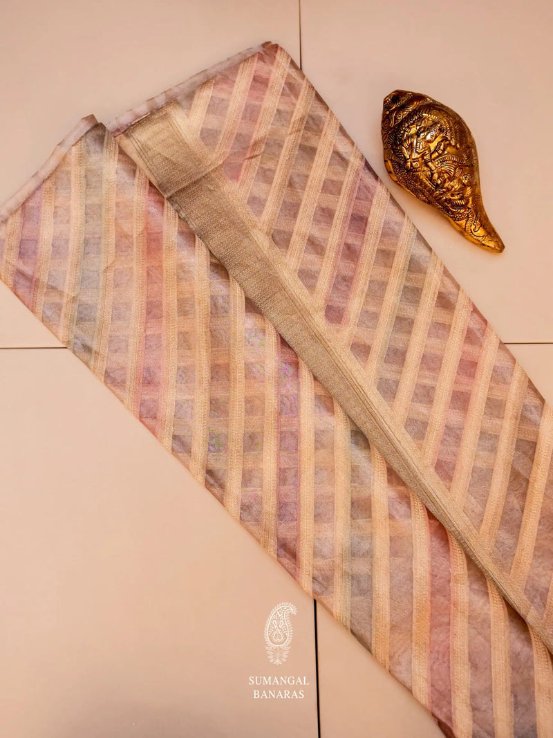 Handwoven Rangkat Banarasi Tissue Silk Saree