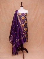 Banarasi Shikargah Violet Cotton Soft Silk Suit
