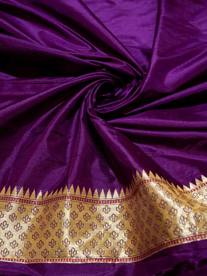 Handwoven Golden Banarasi Katan Silk Saree