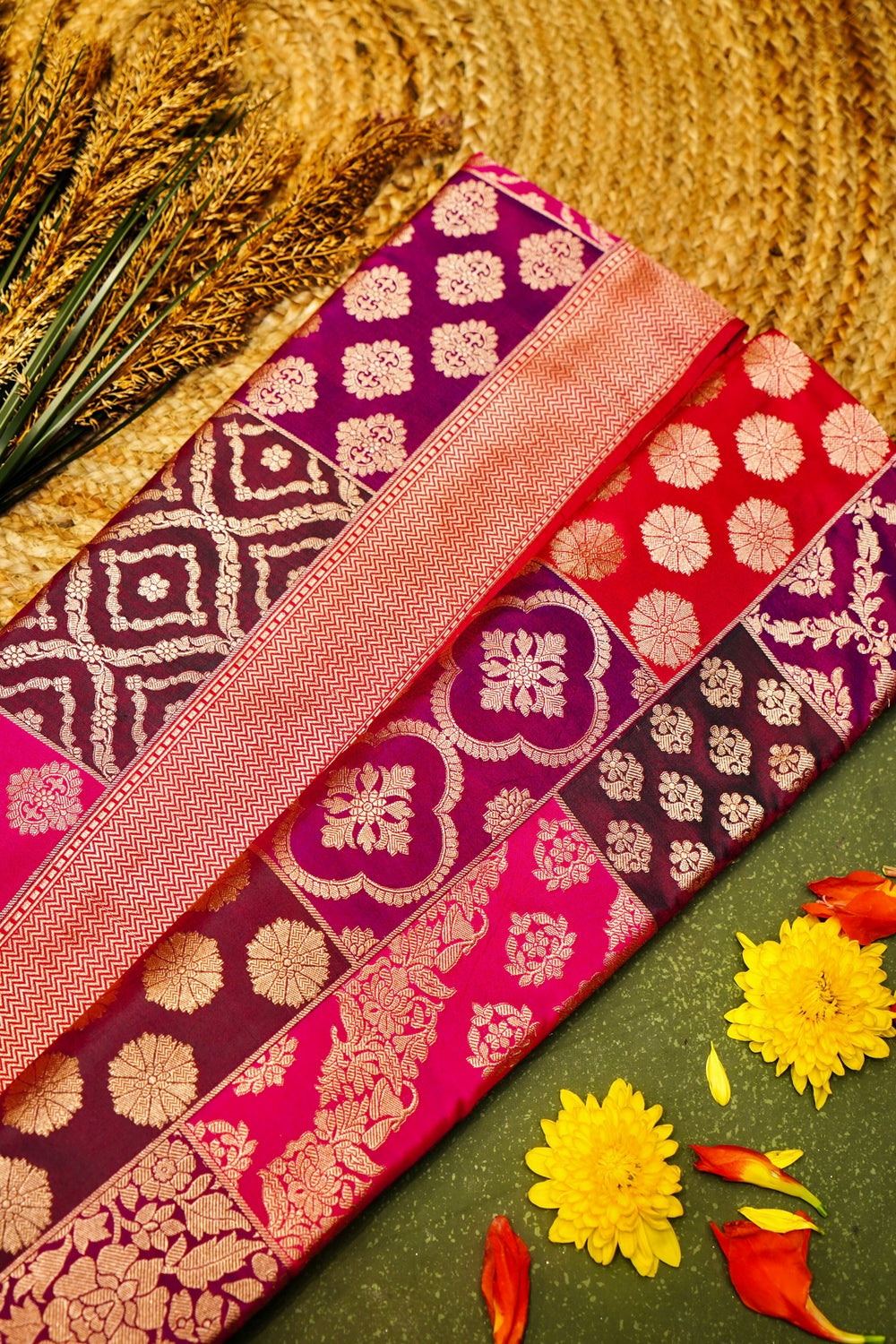 Handwoven Rangkat Banarasi Katan Silk Saree