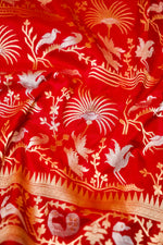 Handwoven Red Banarasi Katan Silk Saree