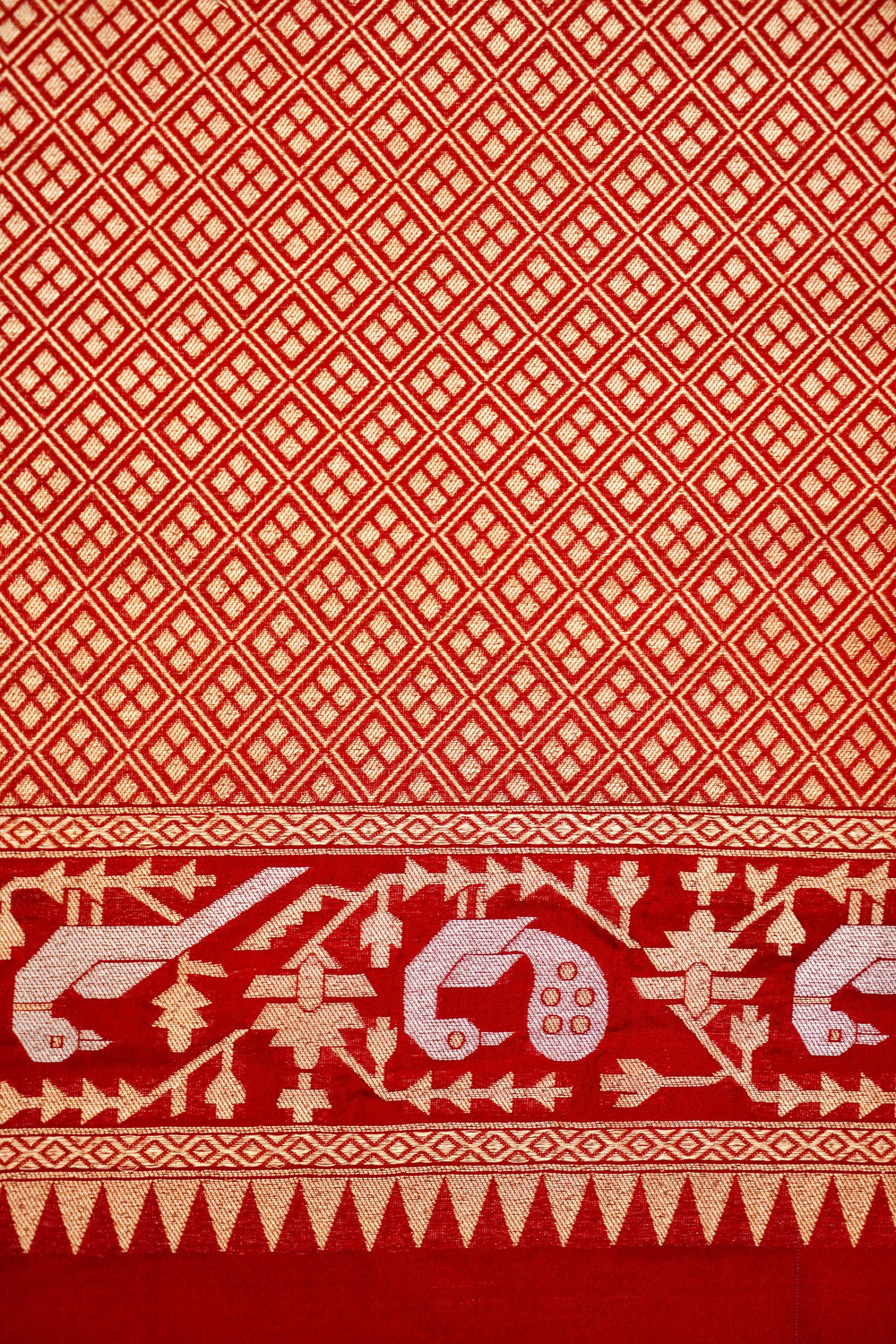 Handwoven Red Banarasi Katan Silk Saree