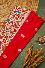 Handwoven Red Banarasi Katan Silk Saree