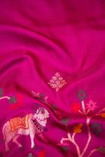 Handwoven Magenta Banarasi Katan Silk Saree