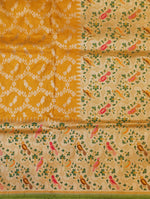 Handwoven Mustard Yellow Banarasi Katan Silk Saree