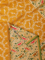 Handwoven Mustard Yellow Banarasi Katan Silk Saree