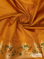 Handwoven Mustard Yellow Banarasi Katan Silk Saree