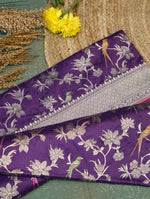 Handwoven Purple Banarasi Katan Silk Saree