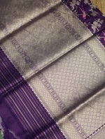 Handwoven Purple Banarasi Katan Silk Saree