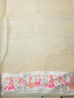 Handwoven Off White Banarasi Tussar Georgette Saree