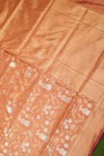 Handwoven Peach Banarasi Katan Silk Saree