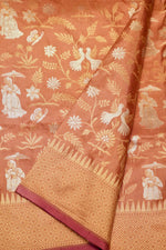 Handwoven Peach Banarasi Katan Silk Saree