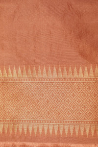 Handwoven Peach Banarasi Katan Silk Saree