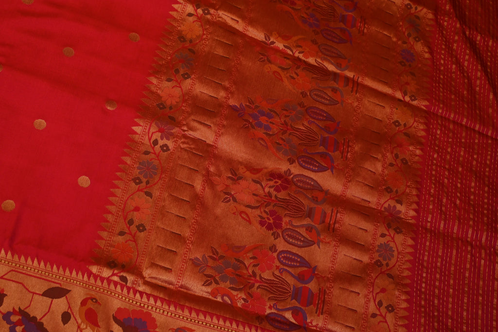 Handwoven Red Banarasi Katan Silk Saree