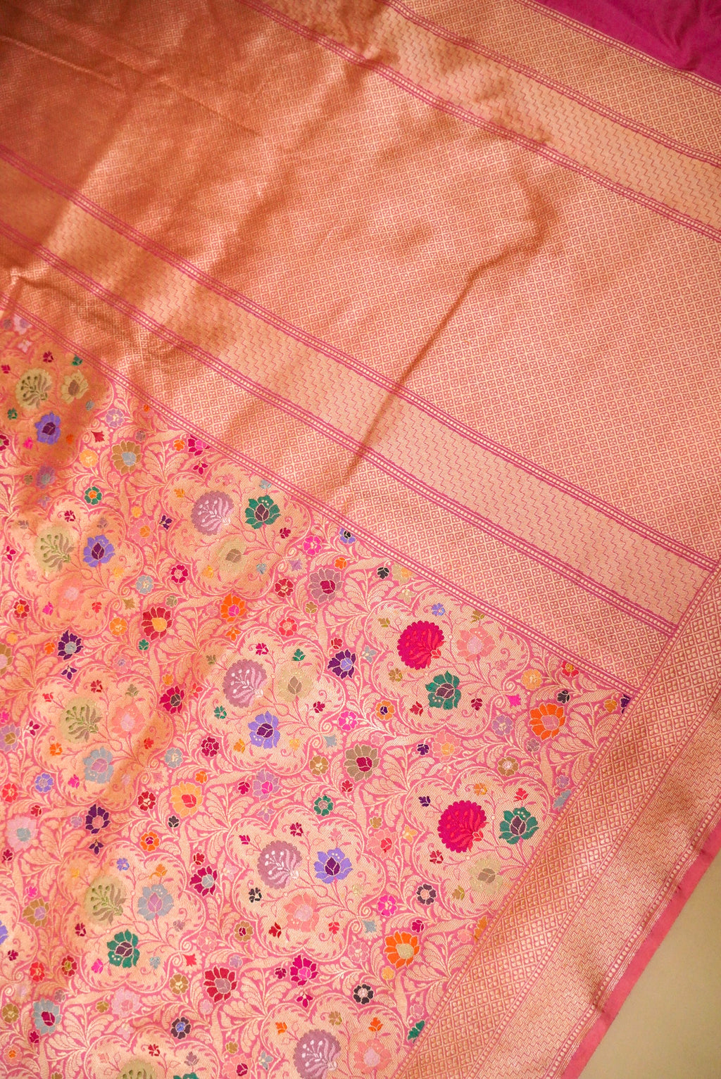 Handwoven Peach Banarasi Katan Silk Saree