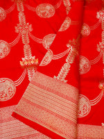 Handwoven Red Banarasi Katan Silk Saree