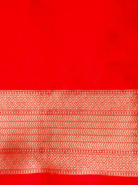 Handwoven Red Banarasi Katan Silk Saree