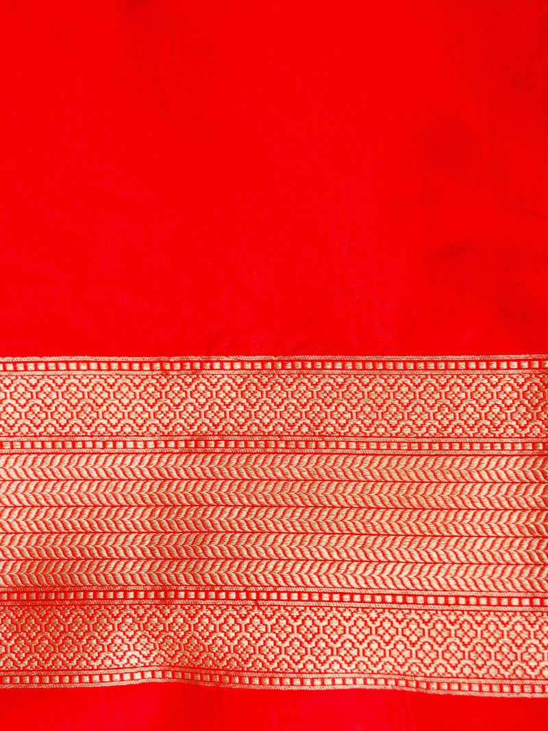 Handwoven Red Banarasi Katan Silk Saree