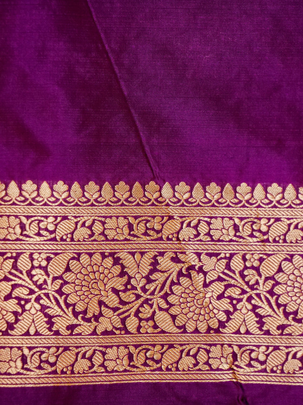 Handwoven Dark Purple Banarasi Katan Silk Saree