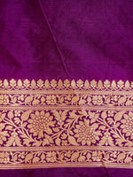 Handwoven Dark Purple Banarasi Katan Silk Saree