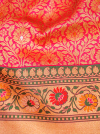 Handwoven Pink Banarasi Katan Silk Saree