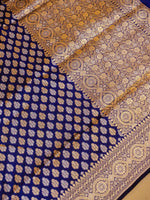 Handwoven Blue  Banarasi Katan Silk Saree