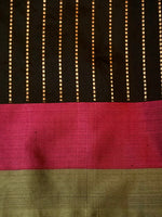 Handwoven Black Banarasi Katan Silk Saree