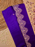 Handwoven Violet Banarasi Katan Silk Saree