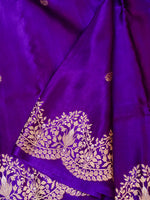 Handwoven Violet Banarasi Katan Silk Saree