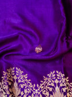 Handwoven Violet Banarasi Katan Silk Saree