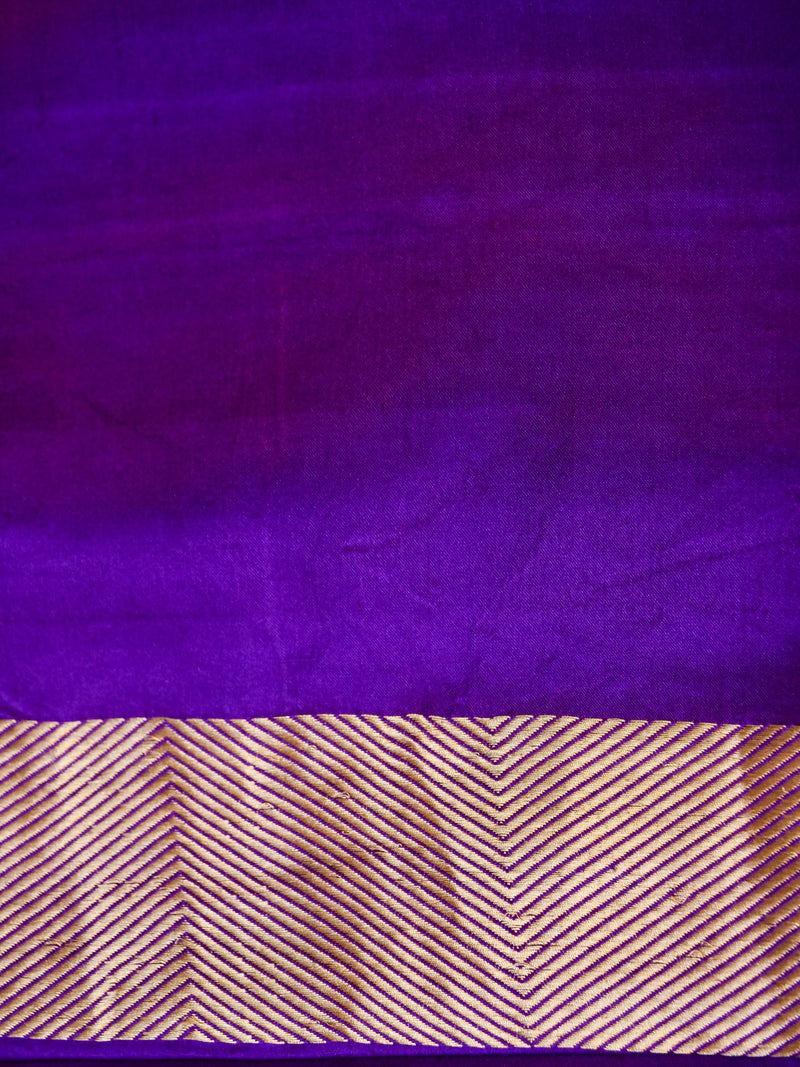 Handwoven Violet Banarasi Katan Silk Saree