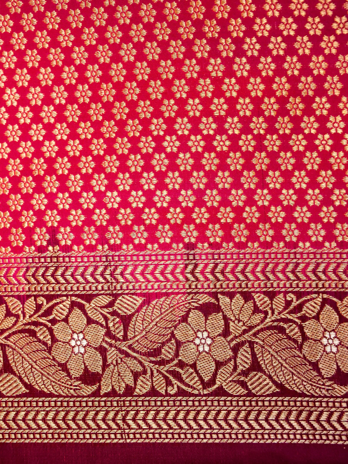 Handwoven Wine Banarasi Katan Silk Saree