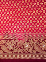 Handwoven Wine Banarasi Katan Silk Saree