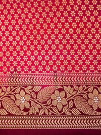 Handwoven Wine Banarasi Katan Silk Saree