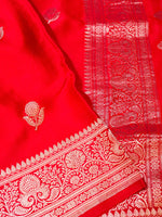 Handwoven Red Banarasi Katan Silk Saree