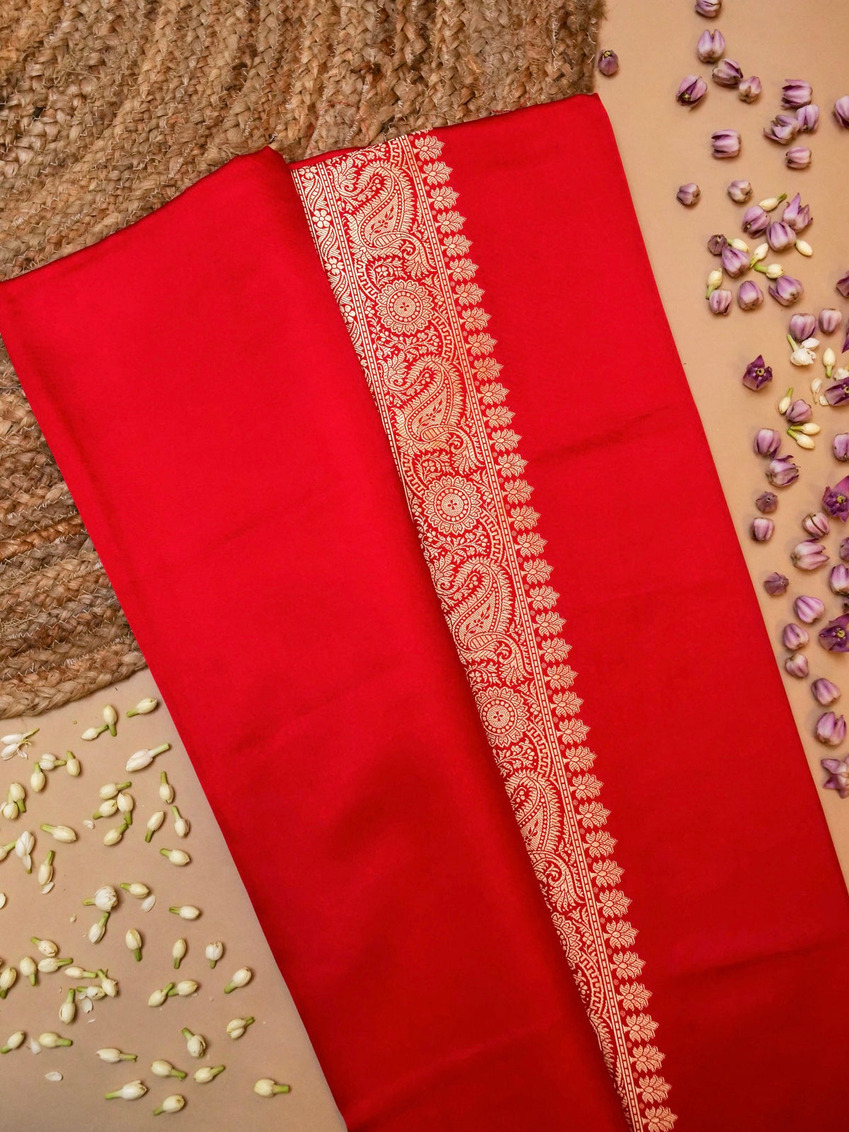 Handwoven Red Banarasi Katan Silk  Saree