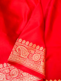 Handwoven Red Banarasi Katan Silk  Saree