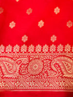 Handwoven Red Banarasi Katan Silk  Saree