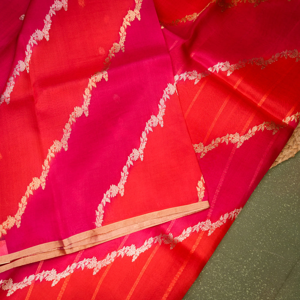 Handwoven Rangkat Banarasi Organza Silk Saree