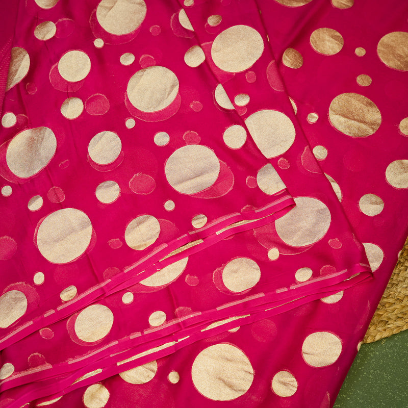 Handwoven Pink Banarasi Georgette Saree