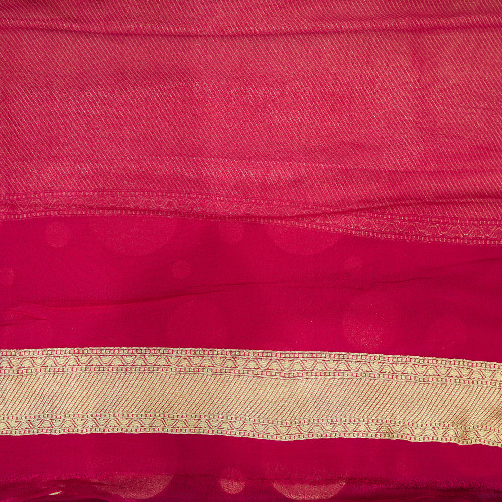 Handwoven Pink Banarasi Georgette Saree