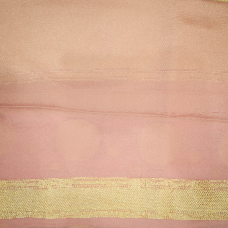 Handwoven Pastel Pink Banarasi Georgette Saree