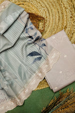 Designer Grey Mul Mul Cotton Suit