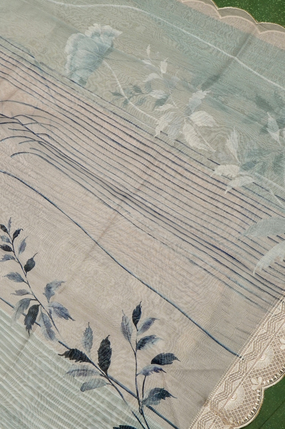 Designer Grey Mul Mul Cotton Suit