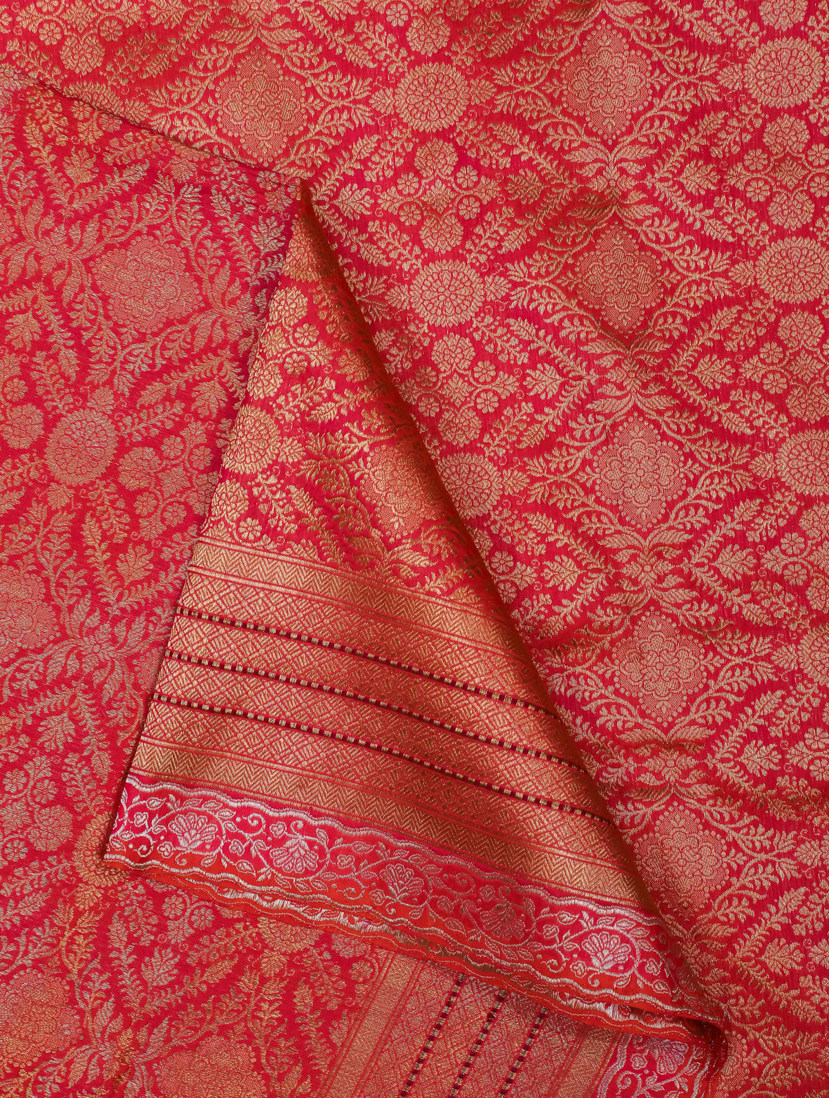 Handwoven Pink Banarasi Katan Silk Saree