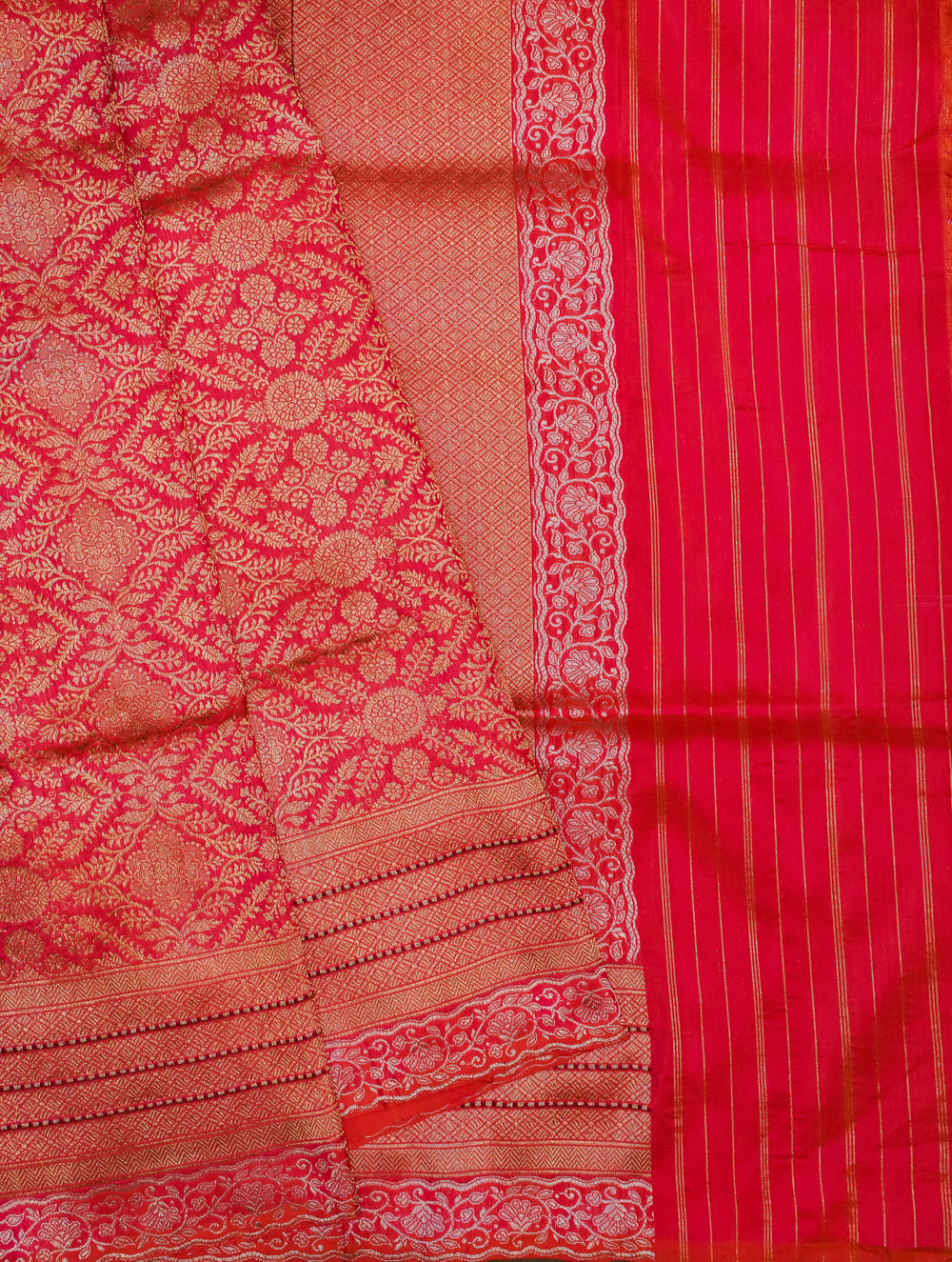 Handwoven Pink Banarasi Katan Silk Saree