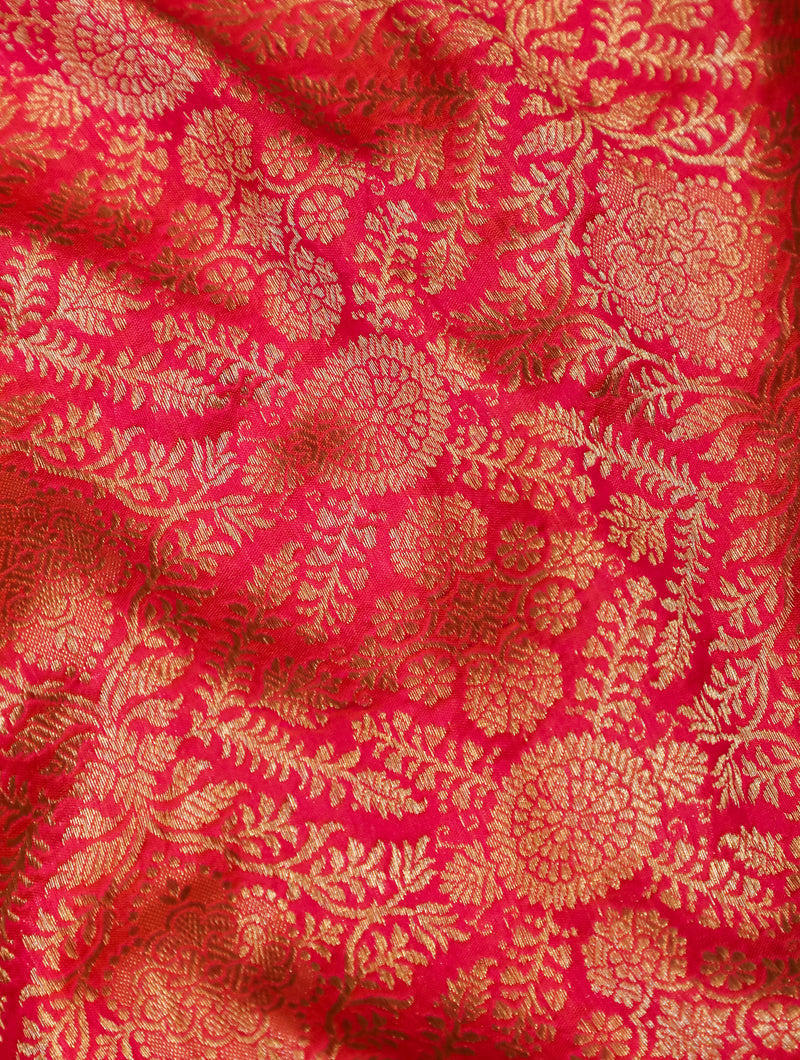 Handwoven Pink Banarasi Katan Silk Saree