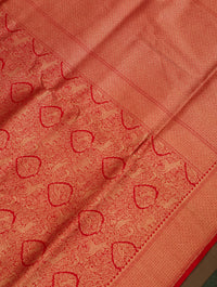 Handwoven Red Banarasi Katan Silk Saree