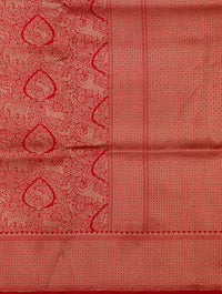 Handwoven Red Banarasi Katan Silk Saree